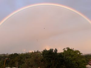 A double rainbow outside Lisa’s front door